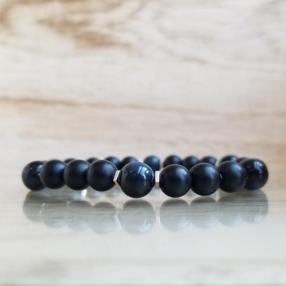 Vicky Beeds Other - Black Onyx & Tiger Eye Gemstone Bracelet